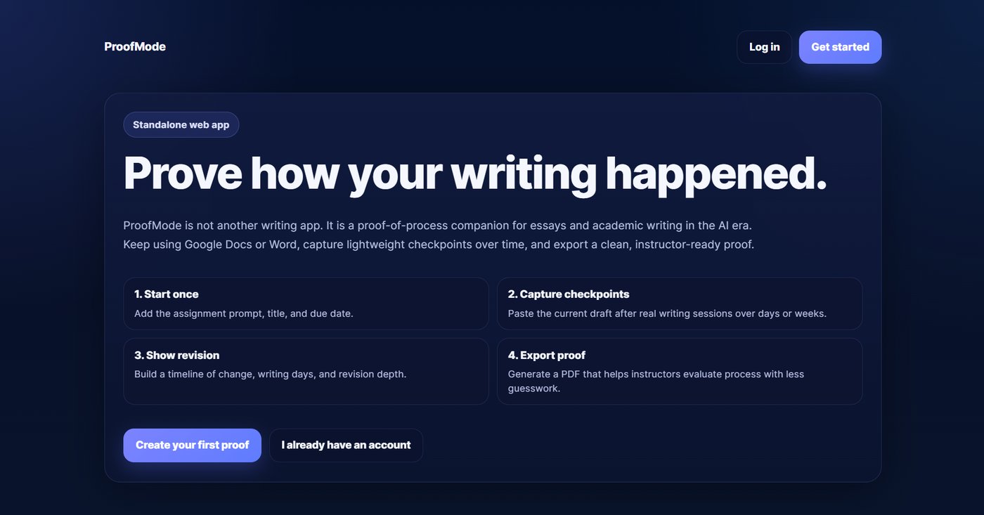 The ProofMode writing app